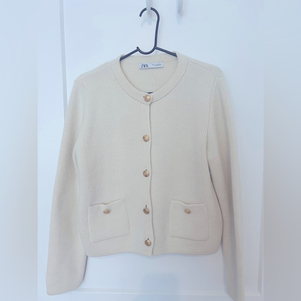Zara Knit Cardigan with Golden Buttons